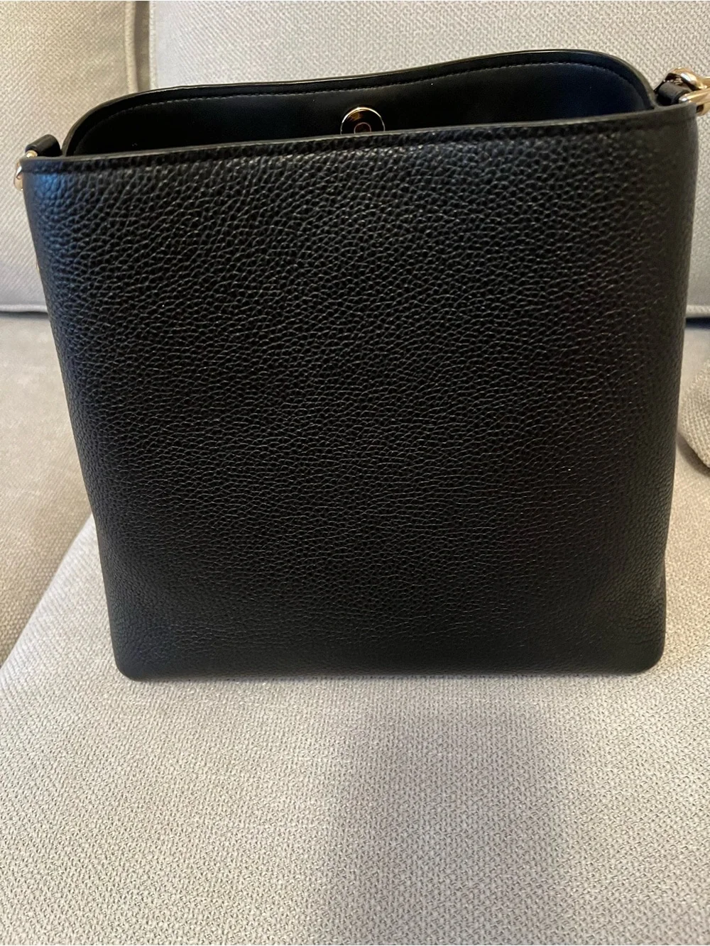 kate spade Black Pebbled Leather Shoulder Bag with Front Zip